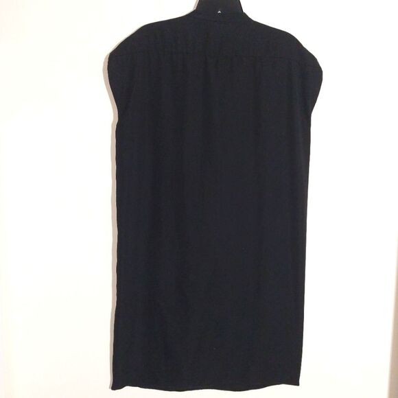 Aritzia Babaton Women's Sleeveless Shift Crew Neck Button Black Dress Size M - Picture 5 of 10